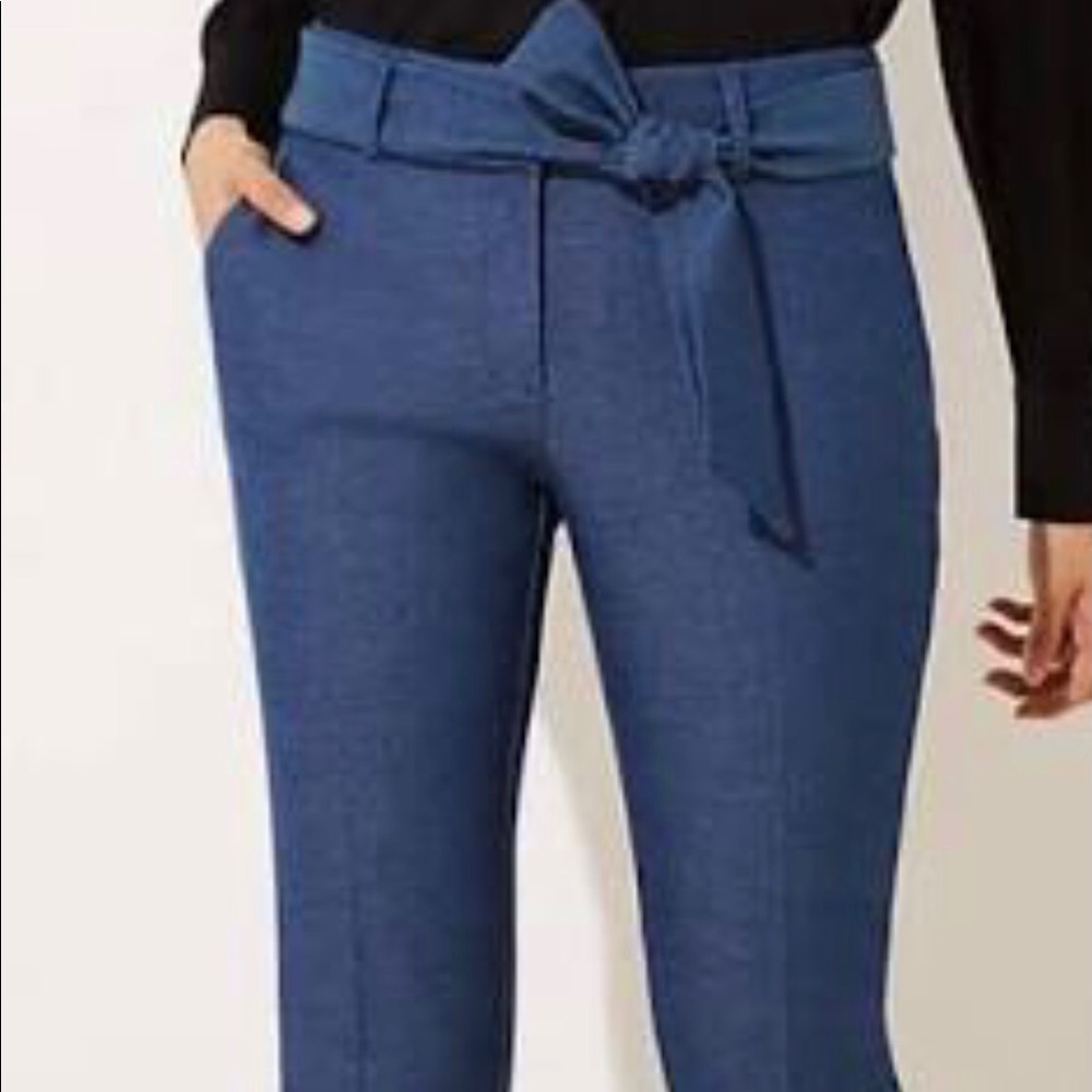 Loft pants with tie belt size 4 Marisa fit